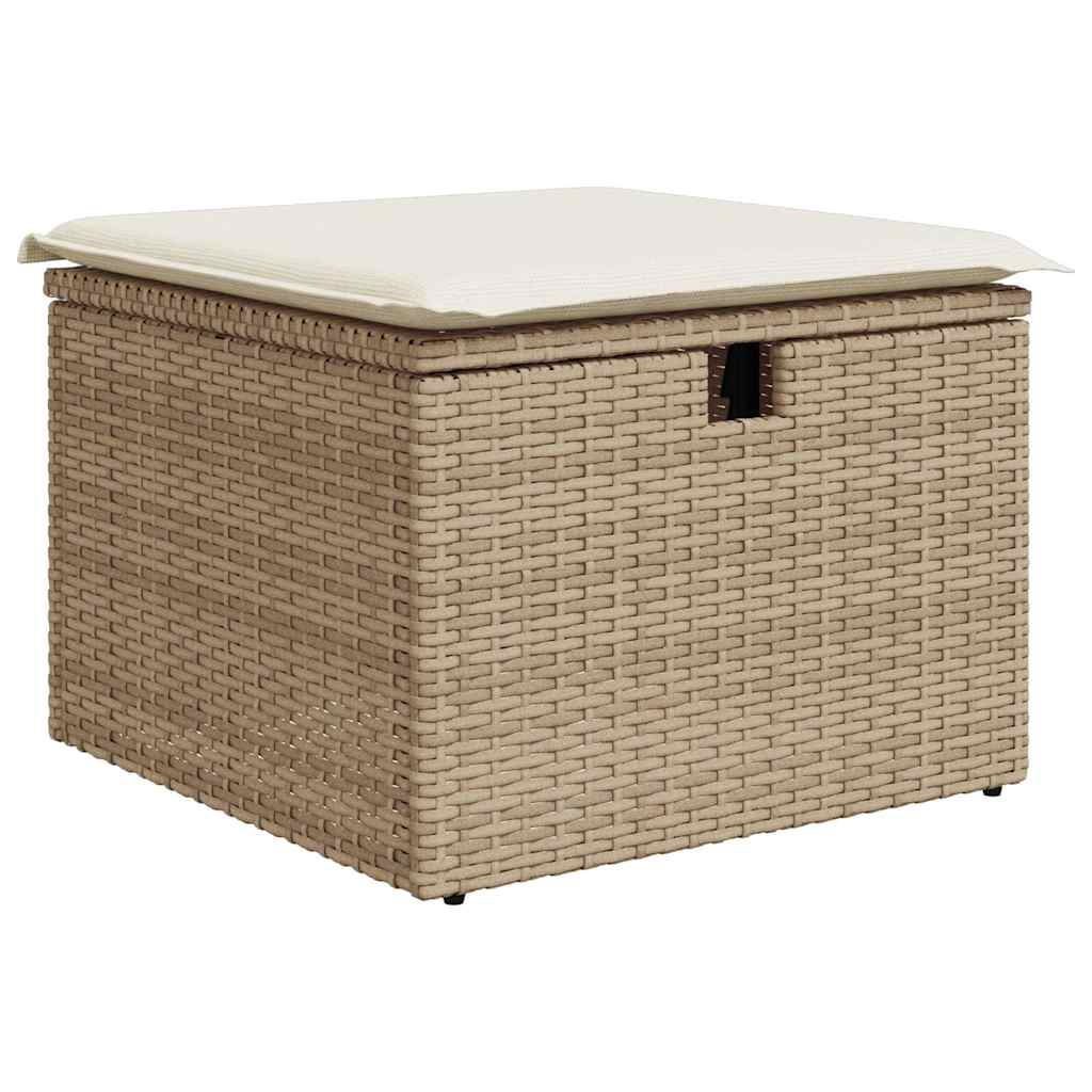Set Divano da Giardino 9 pz con Cuscini Beige in Polyrattan | homemem39