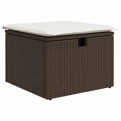 Set Divano da Giardino 4 pz con Cuscini Marrone in Polyrattan - homemem39