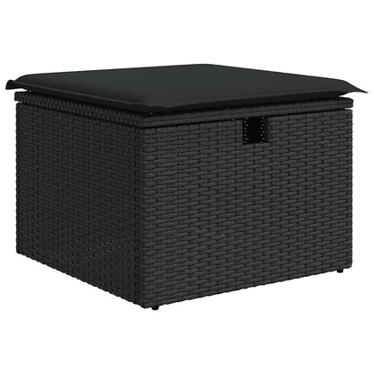 Set Divani da Giardino 5 pz con Cuscini in Polyrattan Nero | homemem39