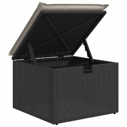 Set Divano da Giardino 6 pz con Cuscini Nero in Polyrattan | homemem39