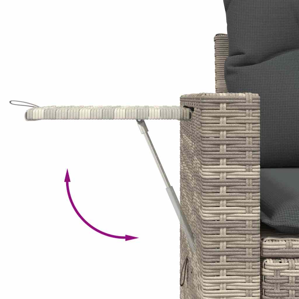 Set Divano da Giardino 4pz con Cuscini Grigio Chiaro Polyrattan - homemem39