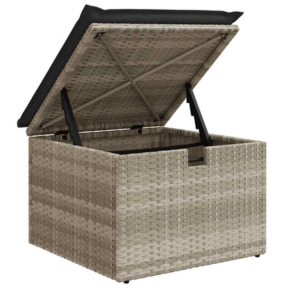 Set Divano da Giardino 4pz con Cuscini Grigio Chiaro Polyrattan - homemem39