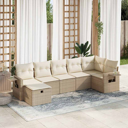 Set Divani da Giardino 7 pz con Cuscini in Polyrattan