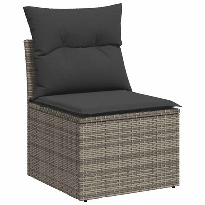 Set Divani da Giardino 4 pz con Cuscini in Polyrattan Grigio | homemem39