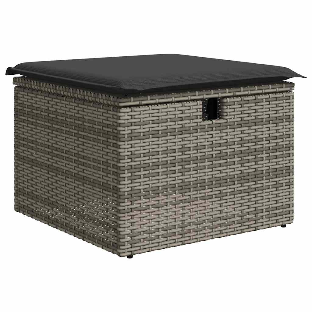 Set Divani da Giardino 4 pz con Cuscini in Polyrattan Grigio | homemem39