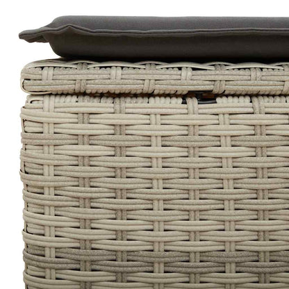 Set Divano da Giardino 4pz con Cuscini Grigio Chiaro Polyrattan - homemem39