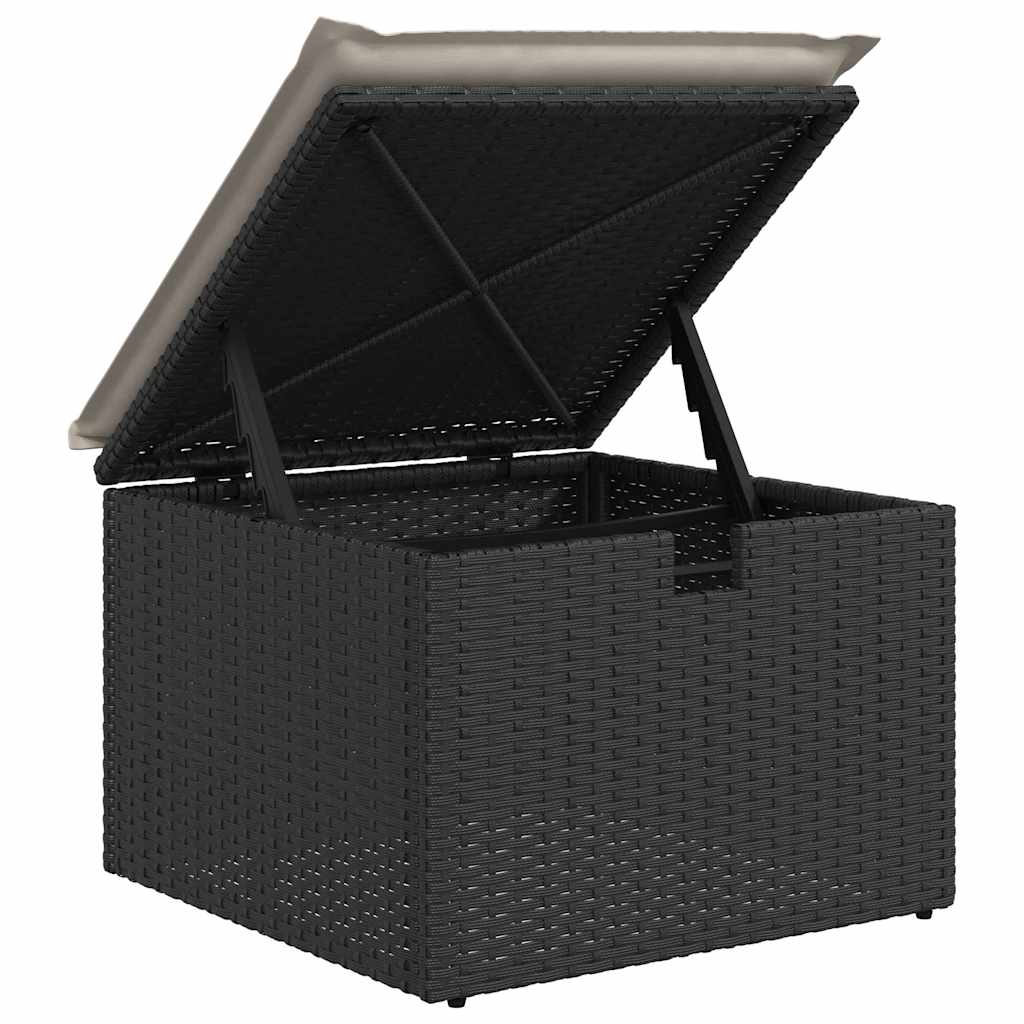 Set Divani da Giardino 5 pz con Cuscini in Polyrattan Nero | homemem39