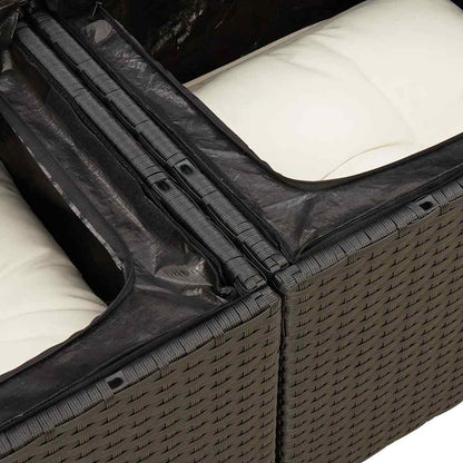 Set Divani da Giardino 5 pz con Cuscini in Polyrattan Nero | homemem39