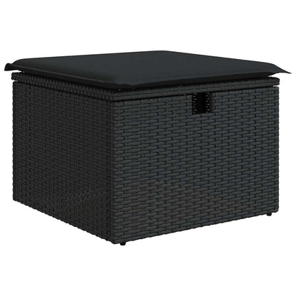 Set Divano da Giardino 6 pz con Cuscini Nero in Polyrattan | homemem39