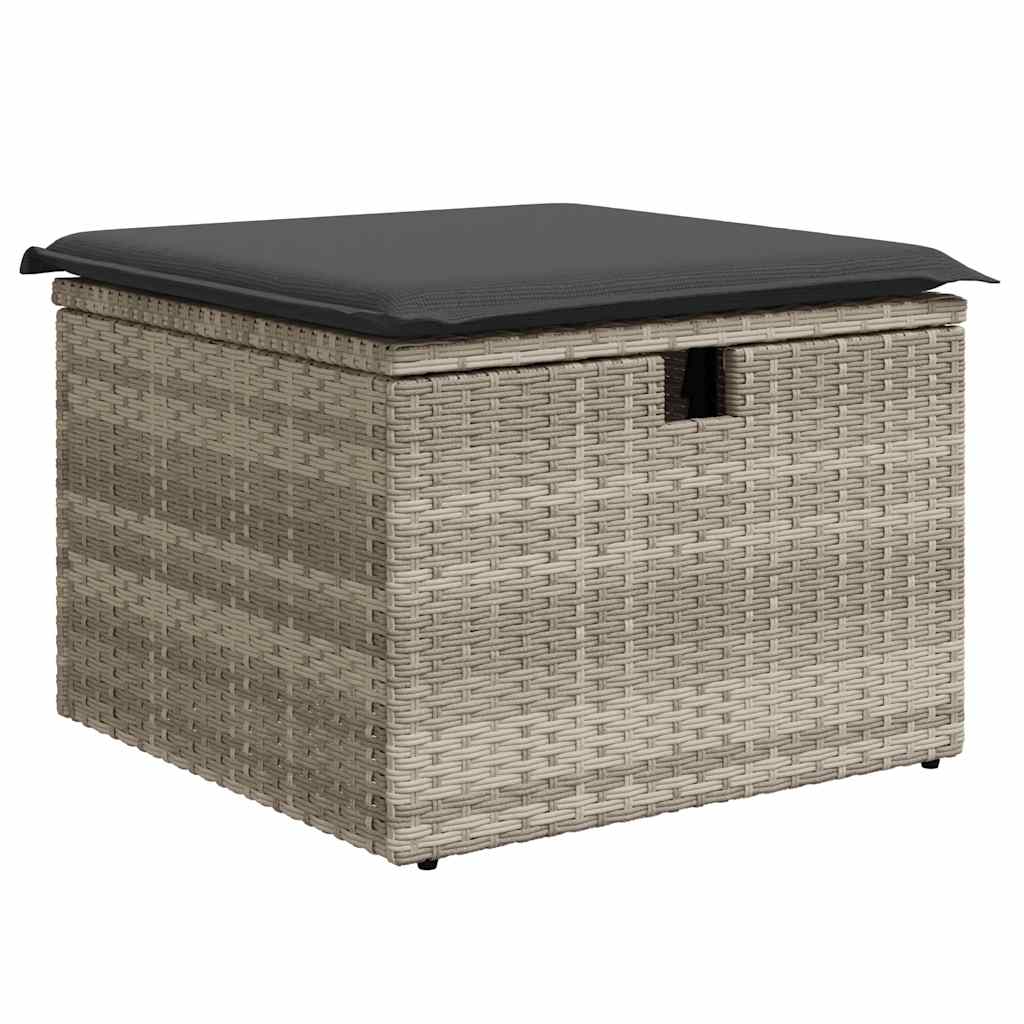 Set Divani da Giardino 7pz con Cuscini Grigio Chiaro Polyrattan - homemem39