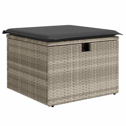 Set Divano da Giardino 9pz con Cuscini Grigio Chiaro Polyrattan - homemem39