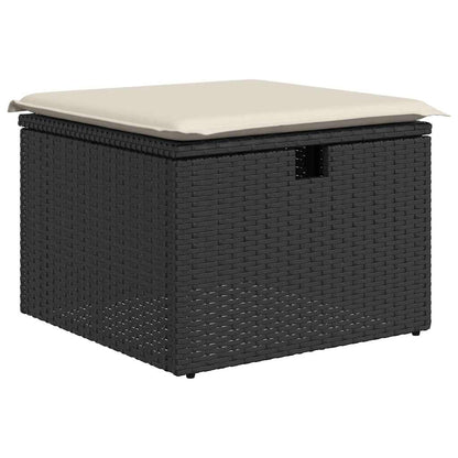 Set Divani da Giardino 4 pz con Cuscini Nero in Polyrattan | homemem39