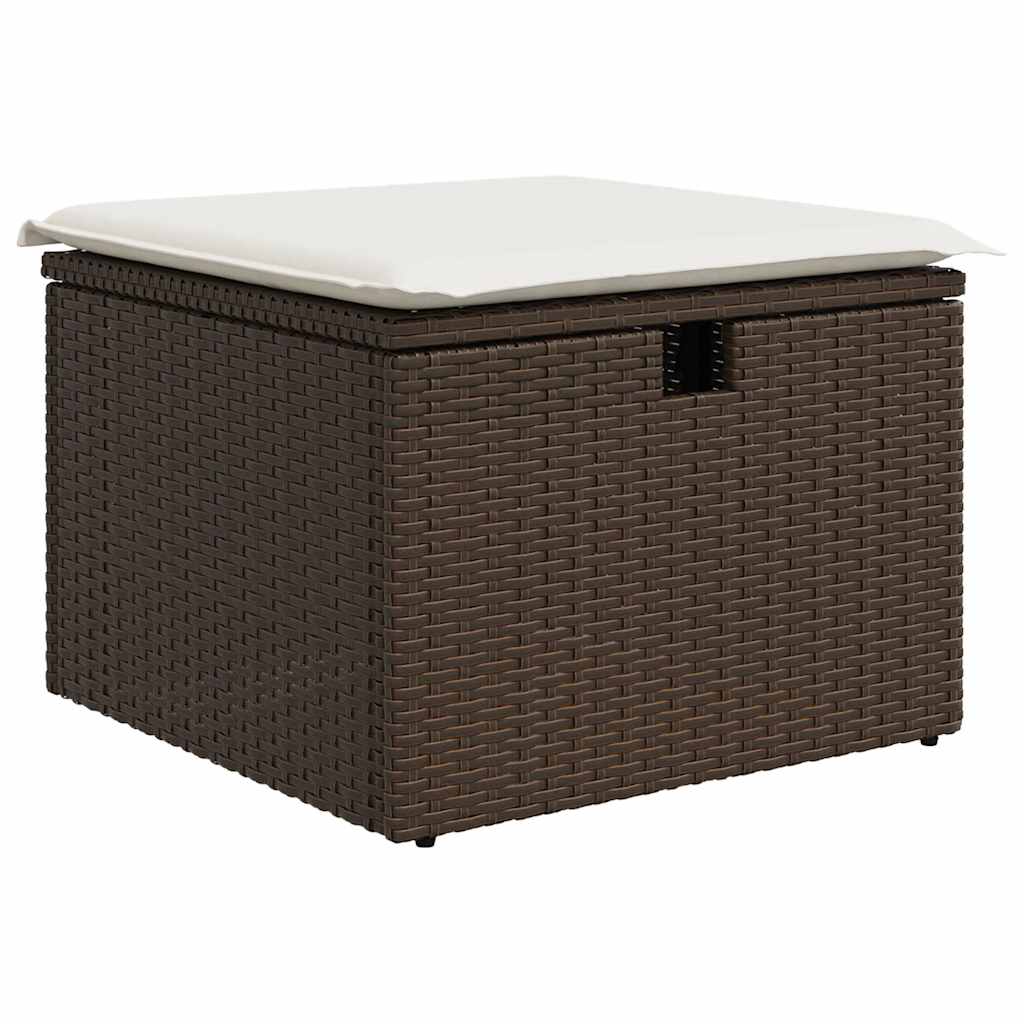 Set Divano da Giardino 4 pz con Cuscini Marrone in Polyrattan - homemem39