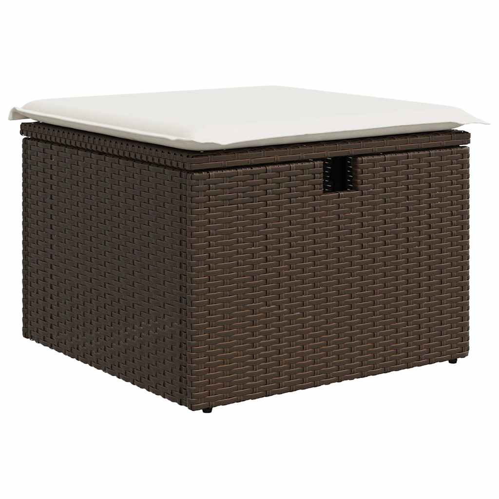 Set Divani da Giardino 7 pz con Cuscini Marrone in Polyrattan - homemem39