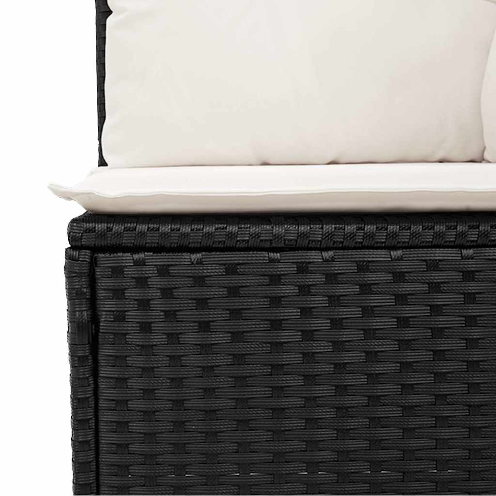 Set Divani da Giardino con Cuscini 8 pz Nero in Polyrattan | homemem39