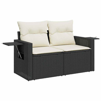 Set Divani da Giardino con Cuscini 7pz Nero Polyrattan | homemem39