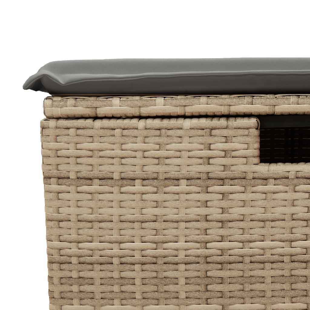 Set Divano da Giardino 8 pz con Cuscini Beige in Polyrattan