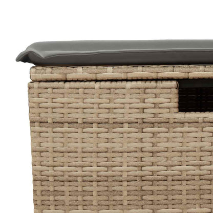 Set Divano da Giardino 8 pz con Cuscini Beige in Polyrattan
