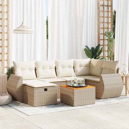 Set Divani da Giardino 7 pz con Cuscini in Polyrattan