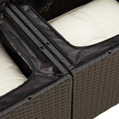 Set Divano da Giardino 6 pz con Cuscini Nero in Polyrattan | homemem39