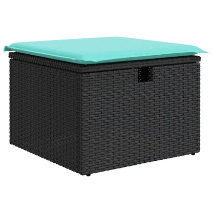 Set Divano da Giardino 6 pz con Cuscini Nero in Polyrattan | homemem39
