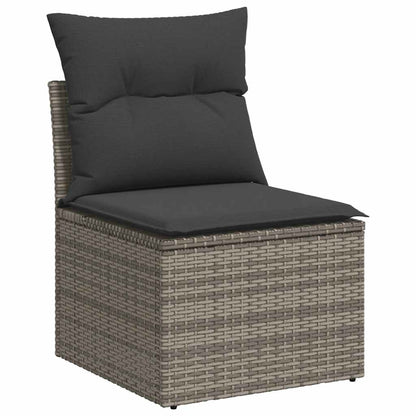 Set Divani da Giardino 4 pz con Cuscini in Polyrattan Grigio | homemem39