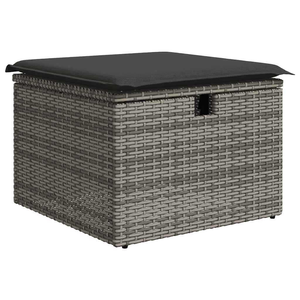 Set Divani da Giardino 4 pz con Cuscini in Polyrattan Grigio | homemem39