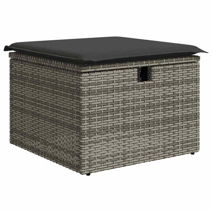 Set Divani da Giardino 4 pz con Cuscini in Polyrattan Grigio | homemem39