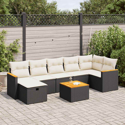 Set Divani da Giardino con Cuscini 8 pz Nero in Polyrattan - homemem39