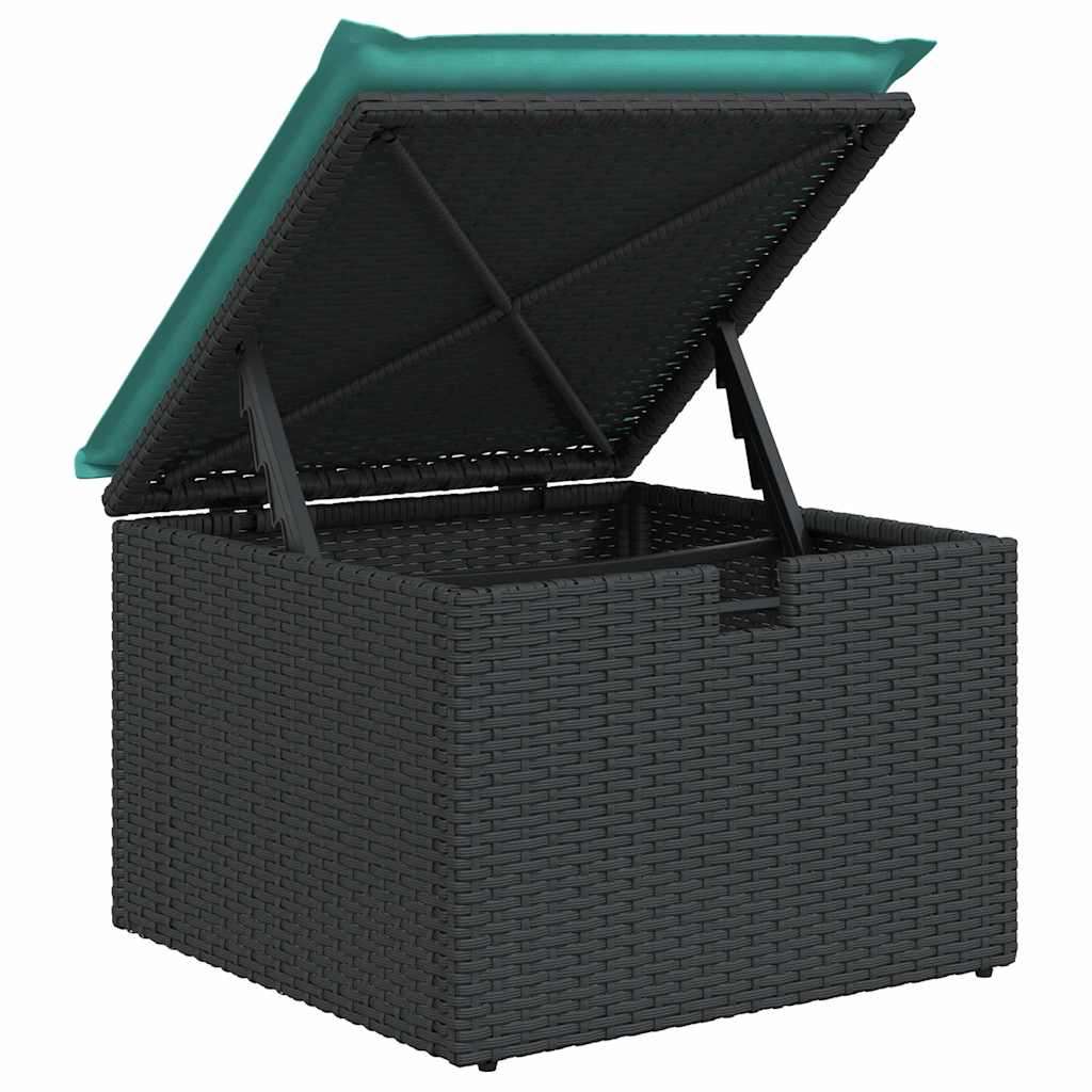 Set Divani da Giardino 4 pz con Cuscini Nero in Polyrattan | homemem39