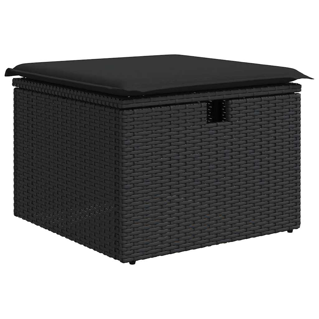Set Divani da Giardino 5 pz con Cuscini in Polyrattan Nero | homemem39