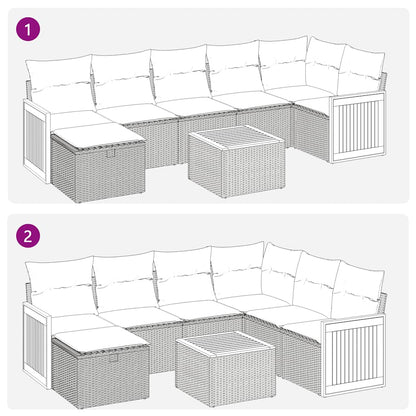 Set Divano da Giardino 8 pz con Cuscini Grigio in Polyrattan | homemem39