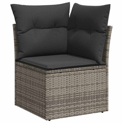 Set Divano da Giardino 10 pz con Cuscini Grigio in Polyrattan | homemem39