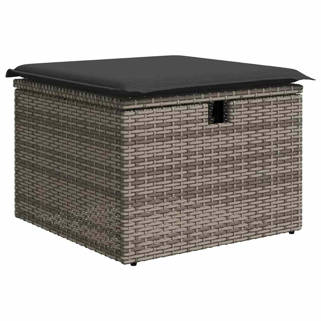 Set Divano da Giardino 10 pz con Cuscini Grigio in Polyrattan | homemem39