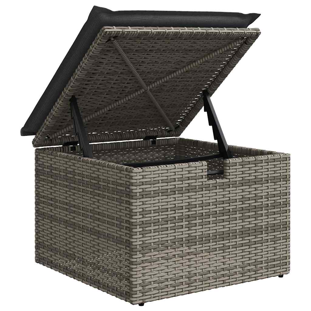 Set Divano da Giardino 10 pz con Cuscini Grigio in Polyrattan | homemem39