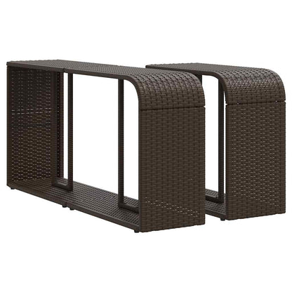 Set Divani da Giardino 10pz con Cuscini in Polyrattan Marrone | homemem39