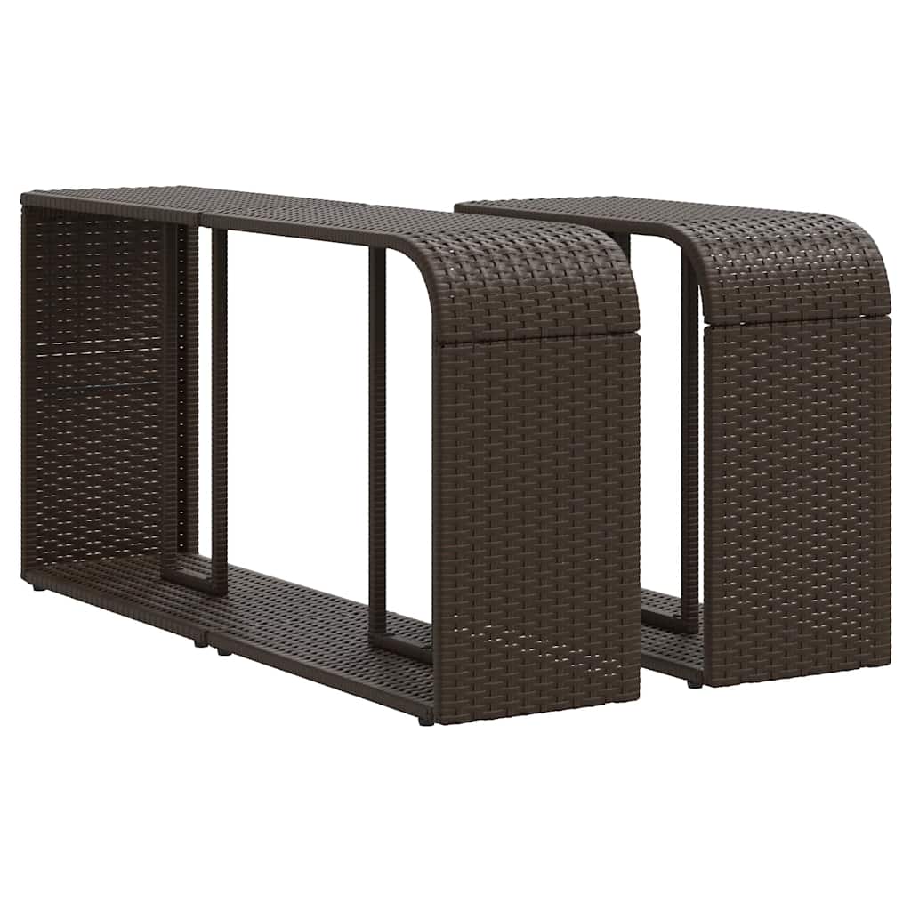 Set Divani da Giardino 11 pz con Cuscini Polyrattan Marrone - homemem39