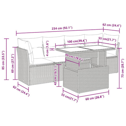 Set Divani da Giardino 5 pz con Cuscini in Polyrattan Nero | homemem39