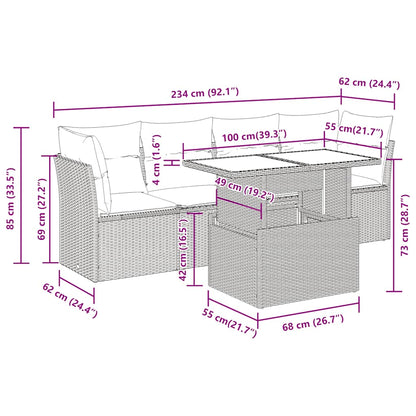 Set Divani da Giardino 5 pz con Cuscini Nero Polyrattan Acacia | homemem39