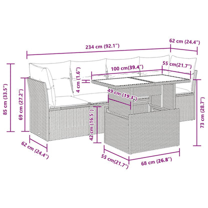 Set Divano da Giardino 5 pz con Cuscini Beige in Polyrattan | homemem39