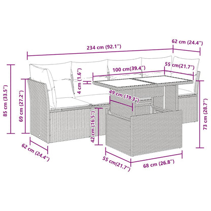 Set Divano da Giardino 5 pz con Cuscini Grigio in Polyrattan | homemem39