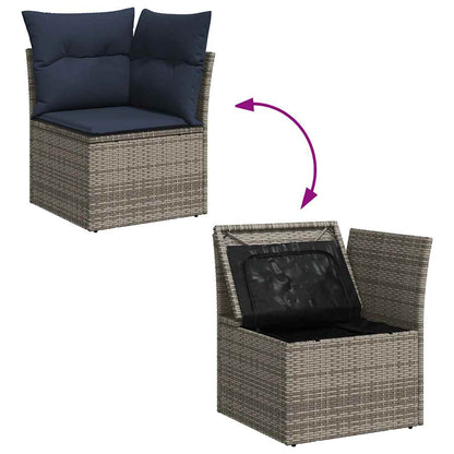 Set Divano da Giardino 6pz con Cuscini Grigio Polyrattan Acacia - homemem39