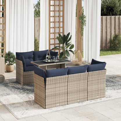 Set Divano da Giardino 6pz con Cuscini Grigio Polyrattan Acacia | homemem39
