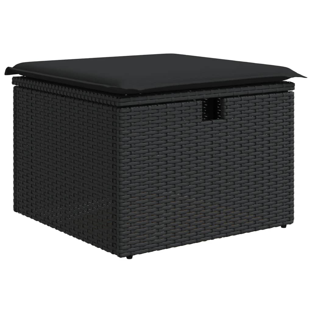 Set Divano da Giardino 6 pz con Cuscini Nero in Polyrattan | homemem39