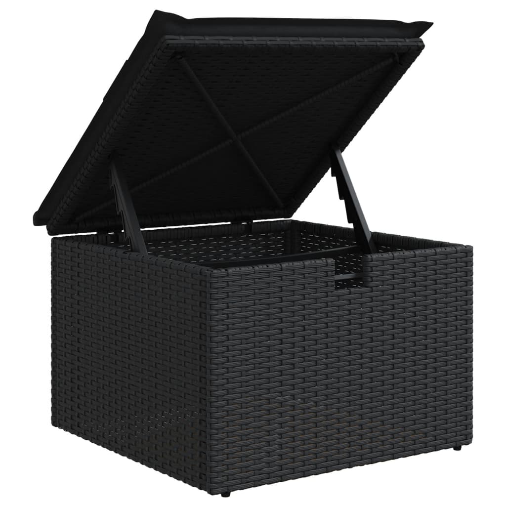 Set Divano da Giardino 6 pz con Cuscini Nero in Polyrattan | homemem39