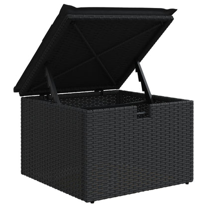Set Divano da Giardino 6 pz con Cuscini Nero in Polyrattan | homemem39