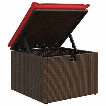 Set Divano Giardino 6 pz con Cuscini Marrone Polyrattan Acacia