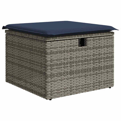 Set Divani da Giardino 8pz con Cuscini Grigio Polyrattan Acacia | homemem39