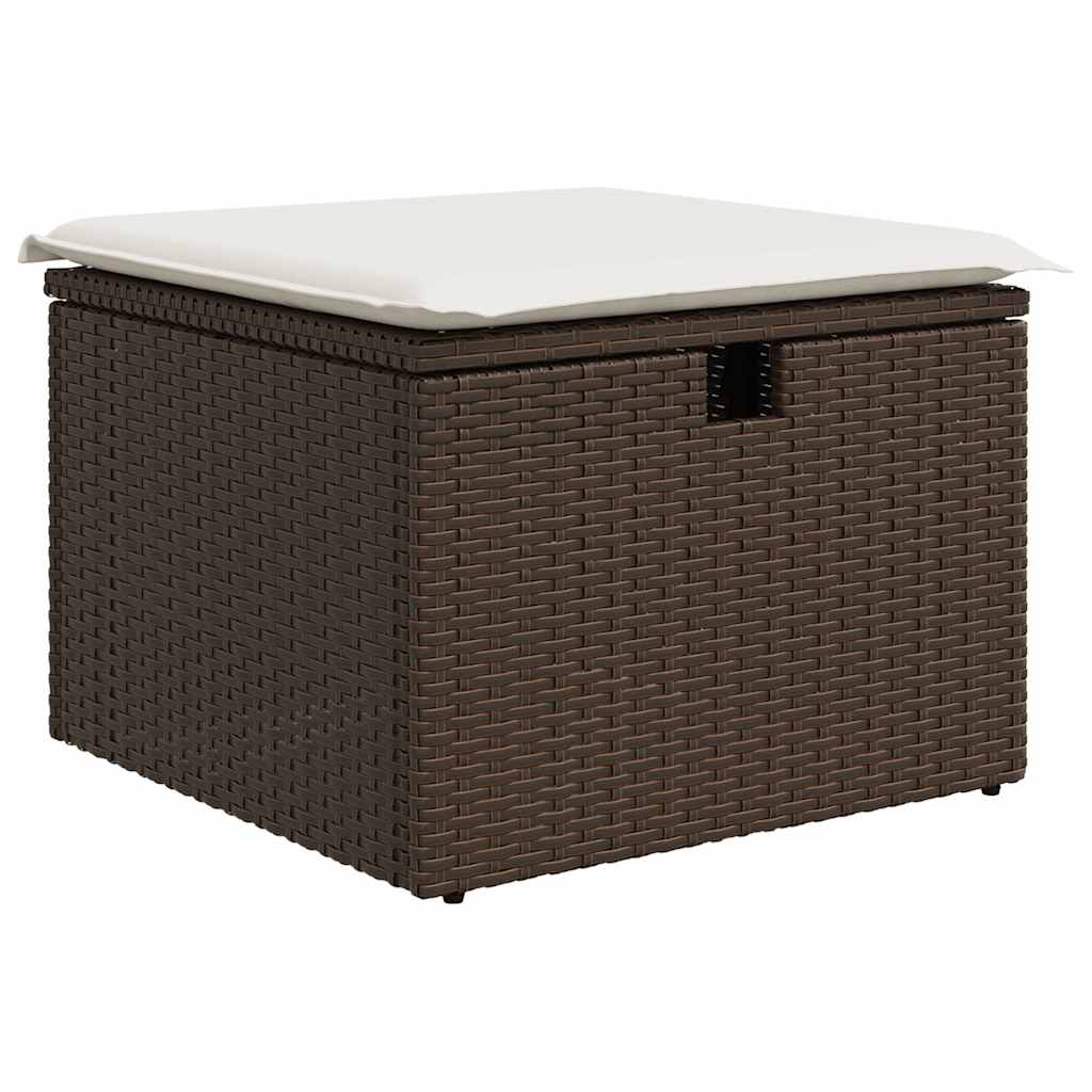 Set Divani da Giardino 8 pz con Cuscini Marrone in Polyrattan - homemem39