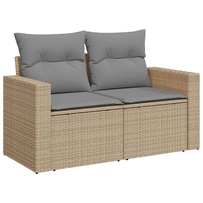 Set Divano da Giardino 8 pz con Cuscini Beige in Polyrattan - homemem39